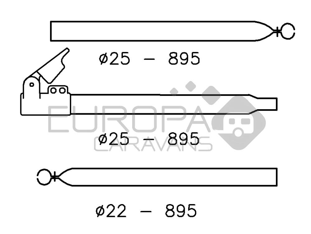 Campking Verandastang 25/22mm 170-260cm Aluminium Quickgrip
