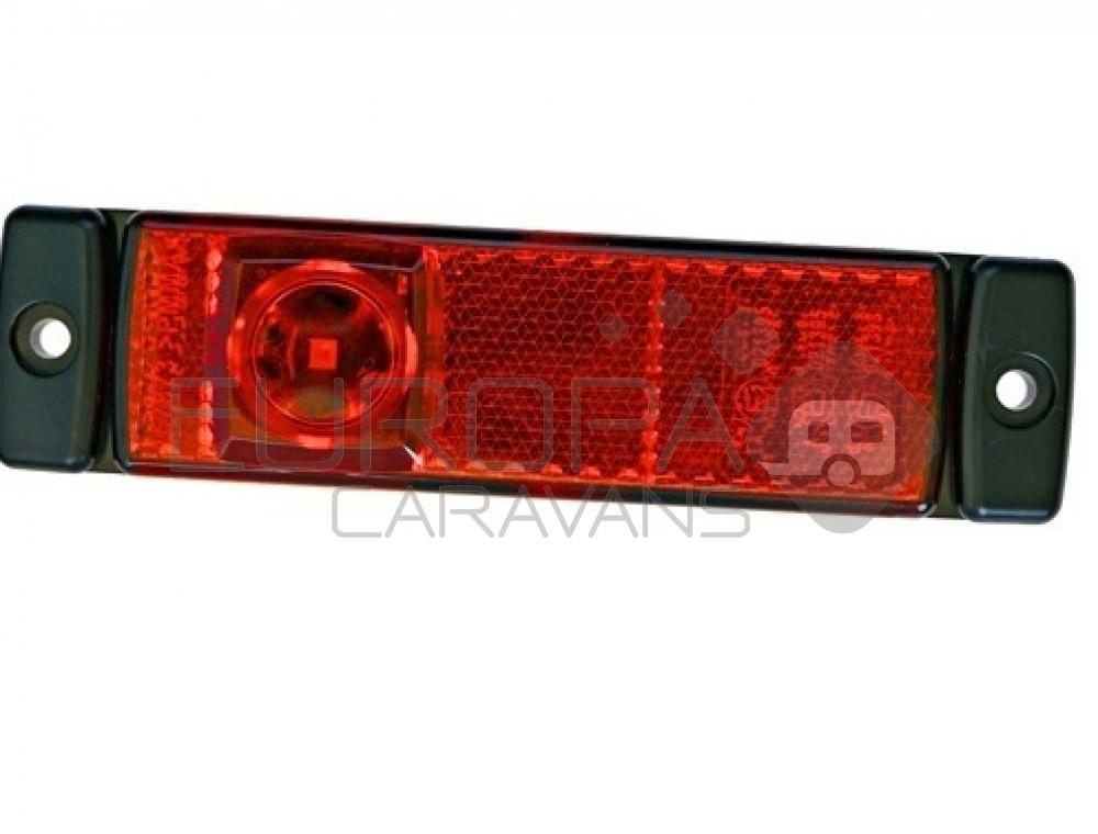 Hella Markering LED met Reflector Rechthoekig Opbouw Rood 5mtr Kabel