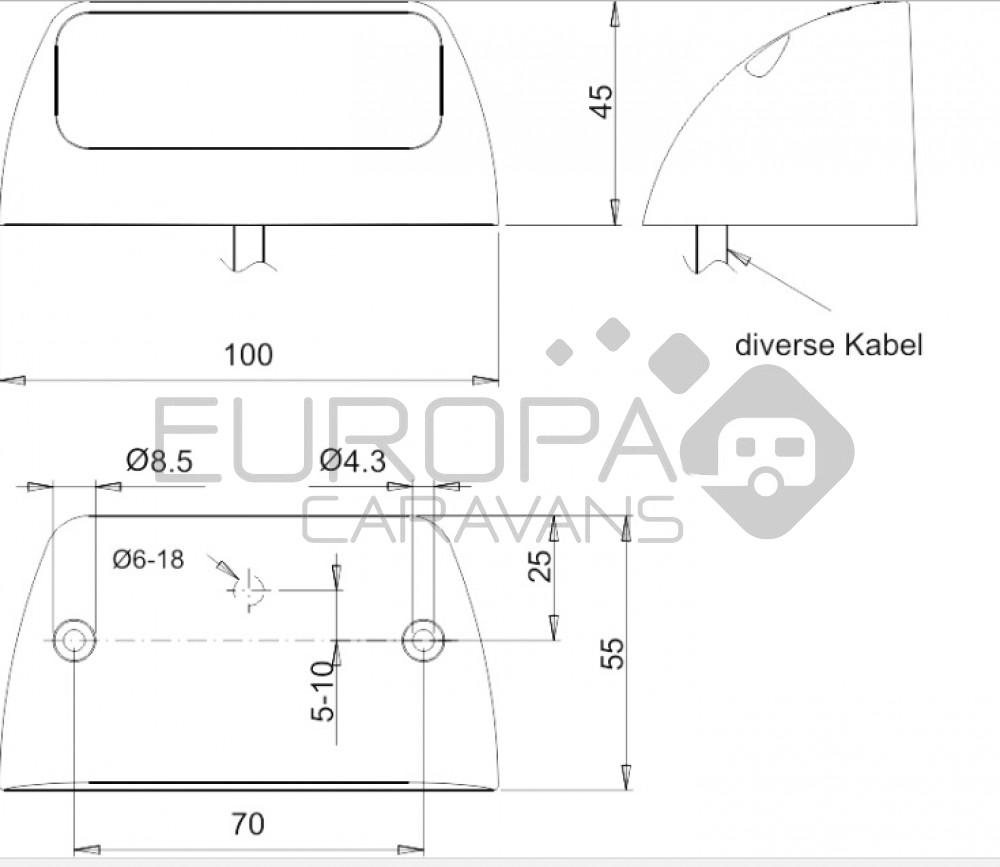 Jokon Kentekenverlichting K590B LED Opbouw