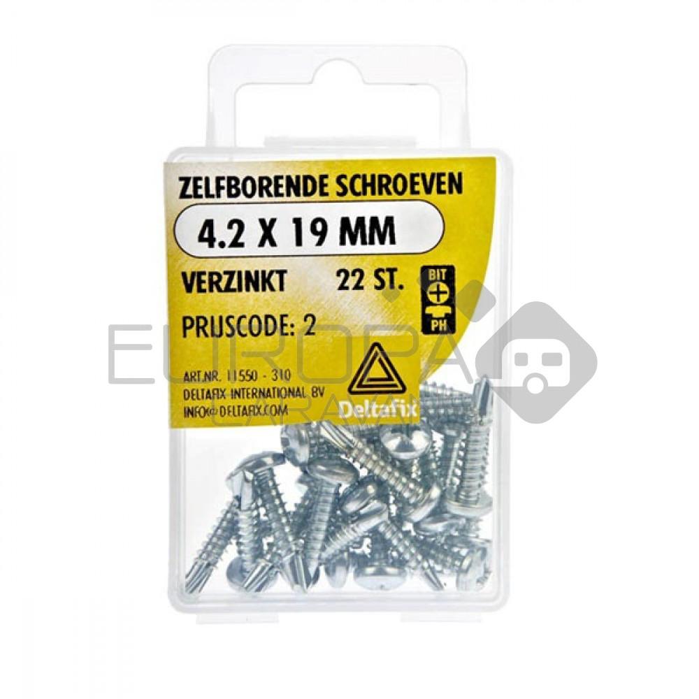 Deltafix Zelfborende Schroef Verzinkt 4.2x19mm Set 22st