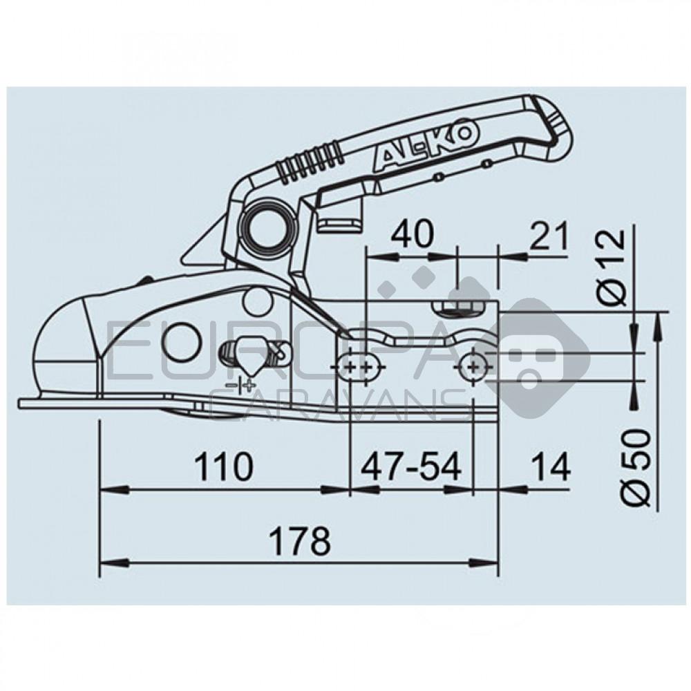 AL-KO Koppeling AK161 1600kg Rond 35/45/50mm met Safety Kit