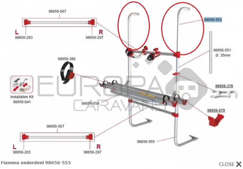 Fiamma Bovenarm fietsenrek universeel 98656-553