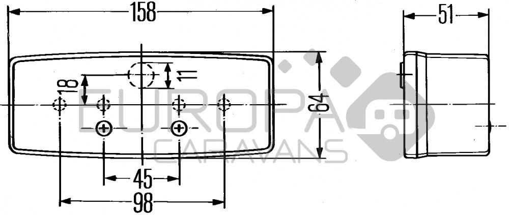 Hella Achterlicht Rem/ Knipper Opbouw Links 12/24V