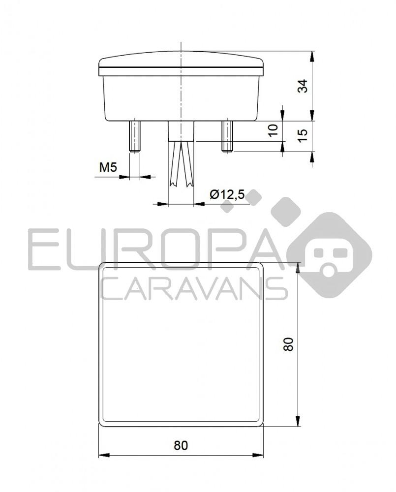 Jokon Knipperlicht/Achterlicht LED 280 Vierkant Wit