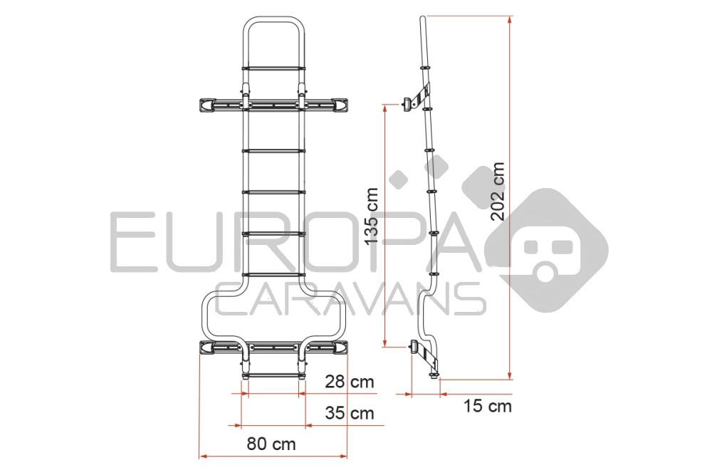 Fiamma Ladder Deluxe DJ Ducato H3 Deep Black