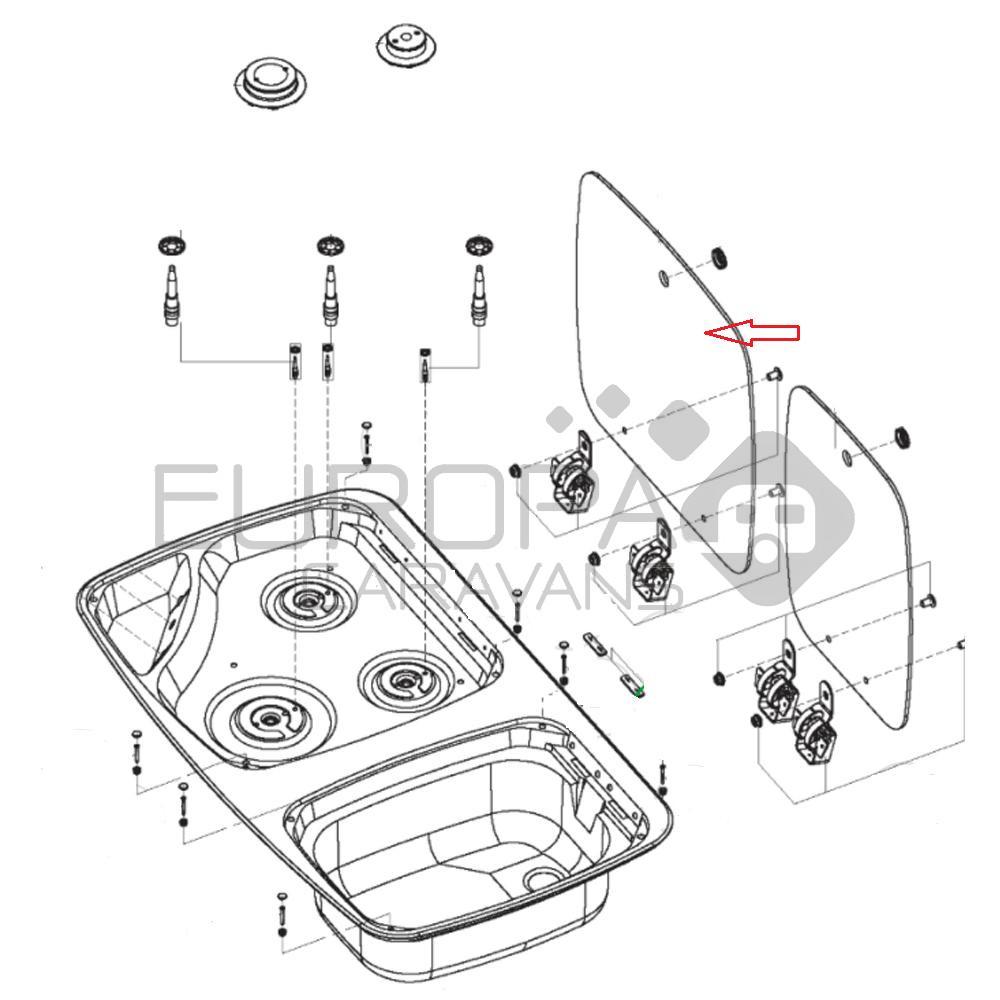 Dometic Glasdeksel Kookdeel MO 7123