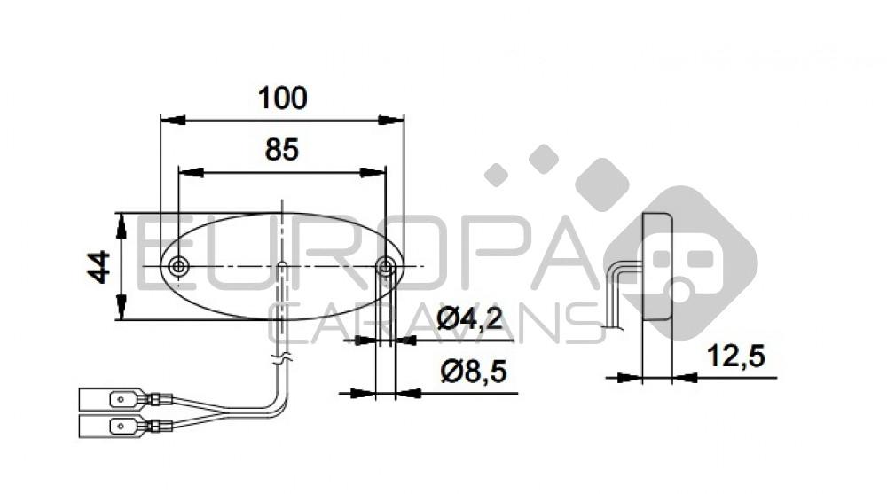 Jokon Breedtelicht LED PLR2012 met Reflector Ovaal Opbouw Wit