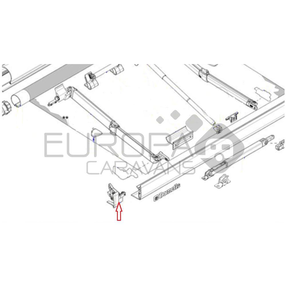 Dometic Eindkap Leadrail Links Geanodiseerd PW1500