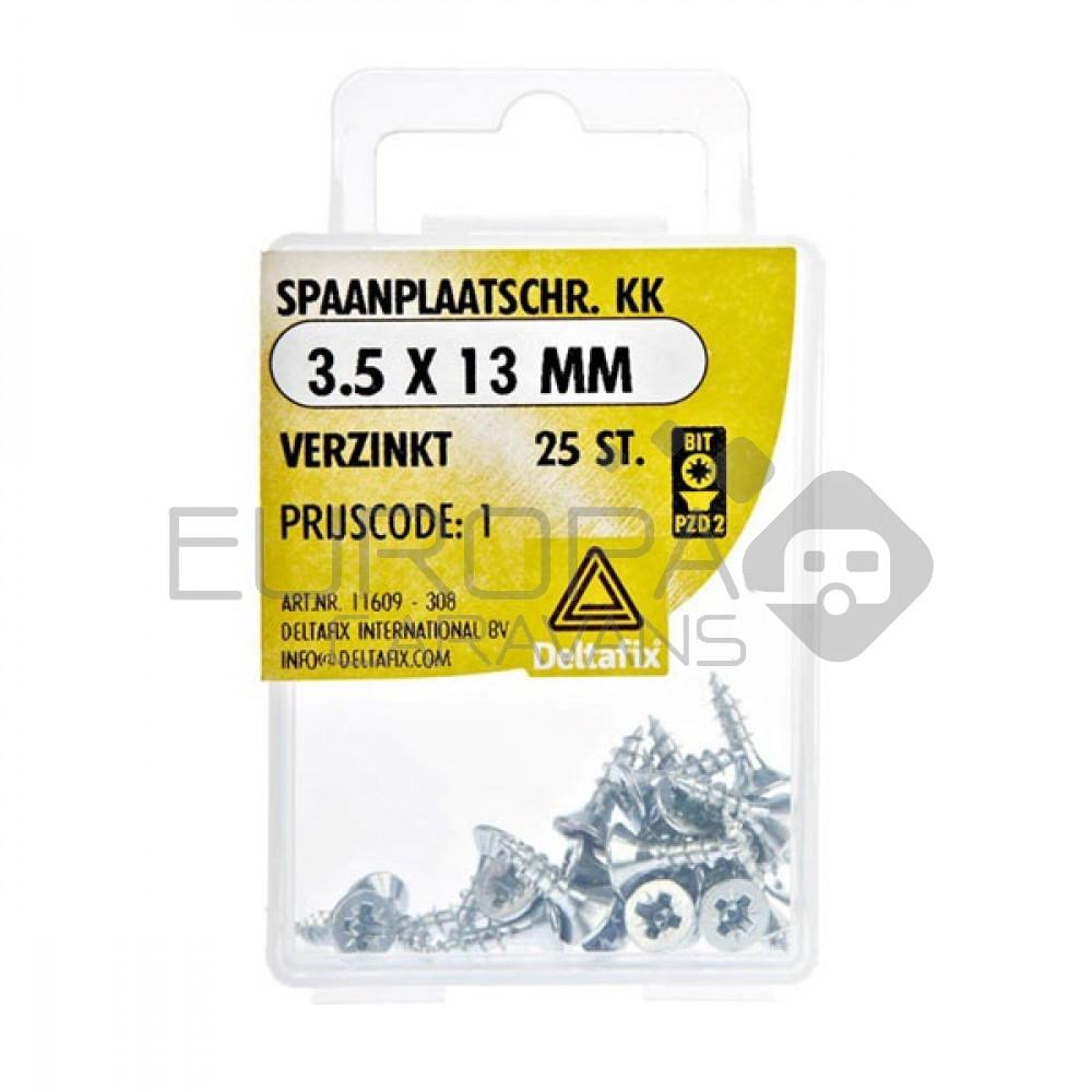 Deltafix Spaanplaatschroef KK 3.5x13mm Set 25st