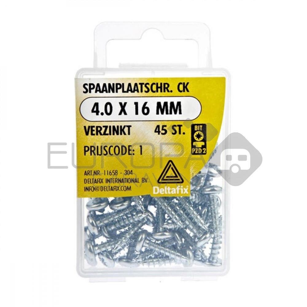 Deltafix Spaanplaatschroef CK 4.0x16mm Set 45st