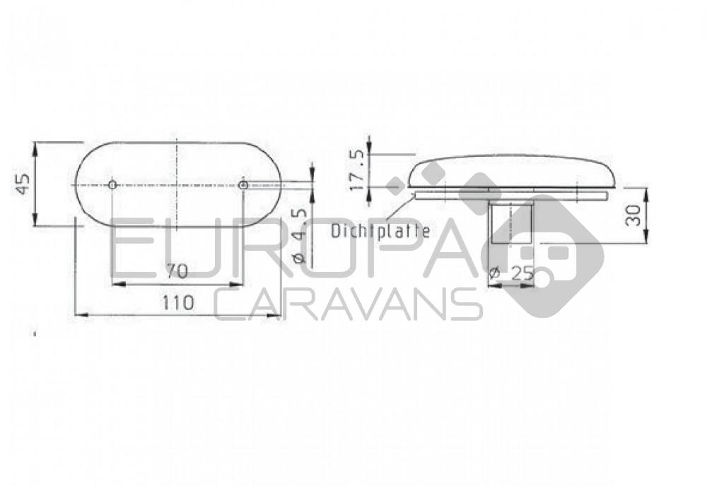 Jokon Breedtelicht PLR2000 met Reflector Ovaal Inbouw Wit