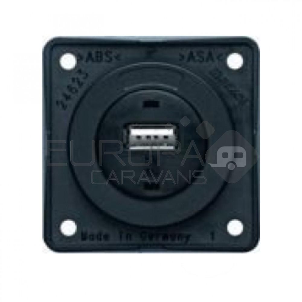 Berker Contactdoos 1x USB Lader 12V Inbouw Zwart Mat