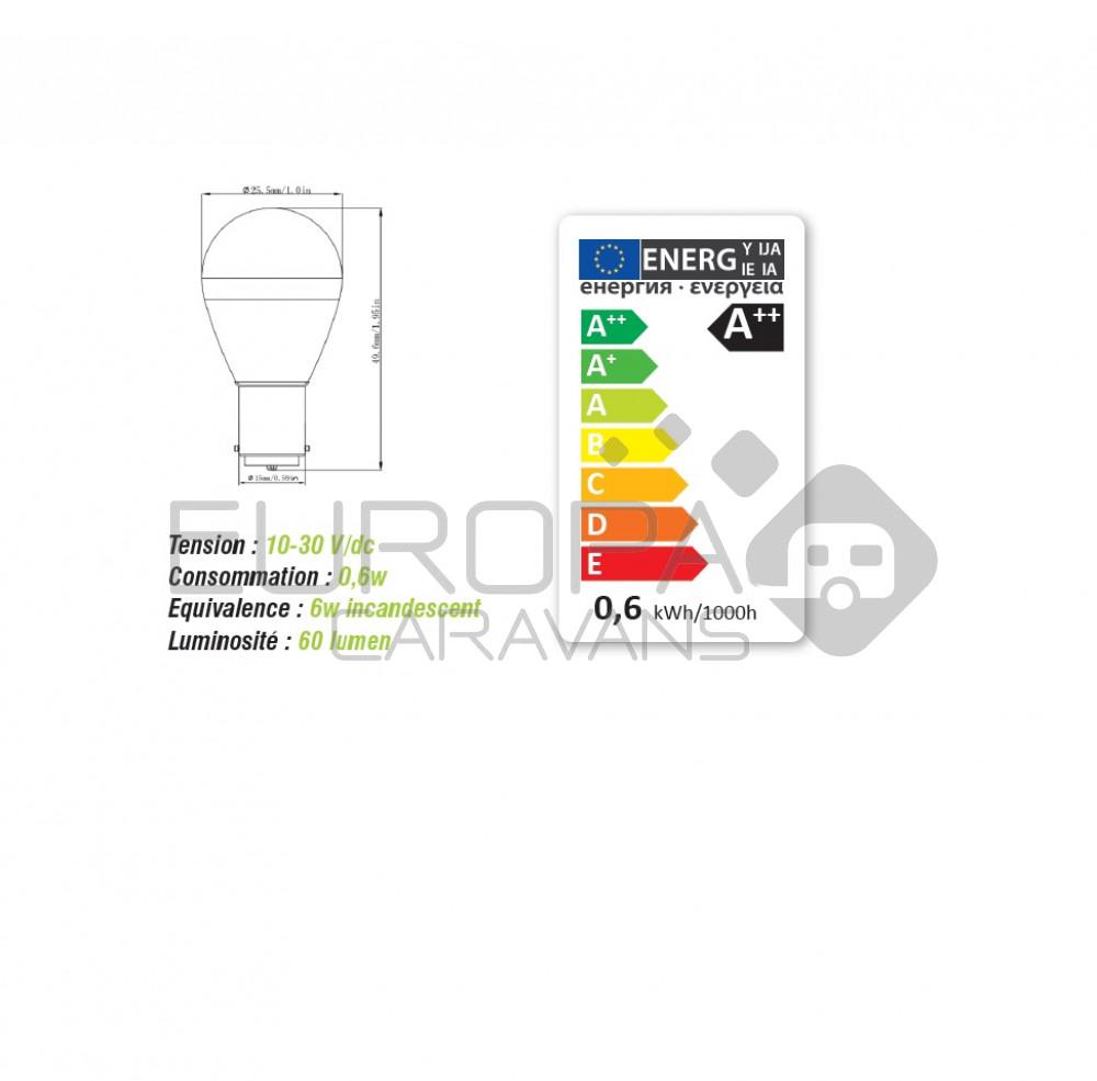 Vechline LED Lamp BA15D 0.6W 60 Lumen