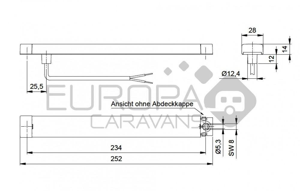 Jokon Reflector LED L250 Langwerpig Rood