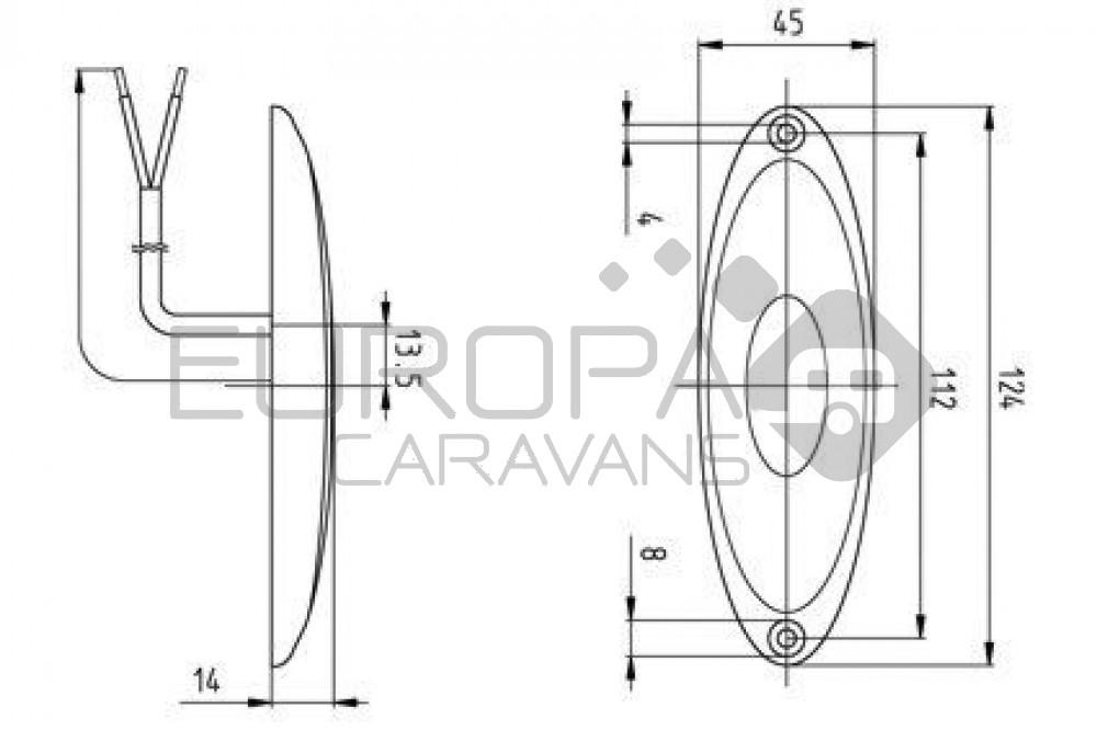 Jokon Zijmarkering LED SMLR2010 Ovaal Opbouw Oranje-Wit Frame