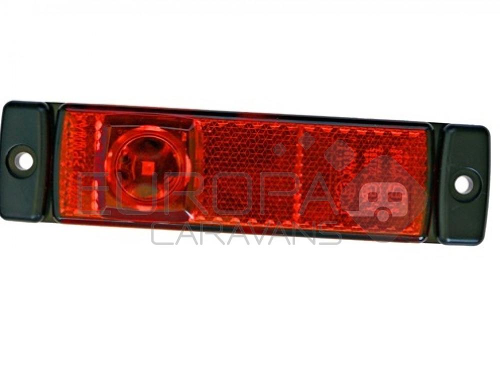 Hella Markering LED met Reflector Rechthoekig Opbouw Rood 50cm Kabel