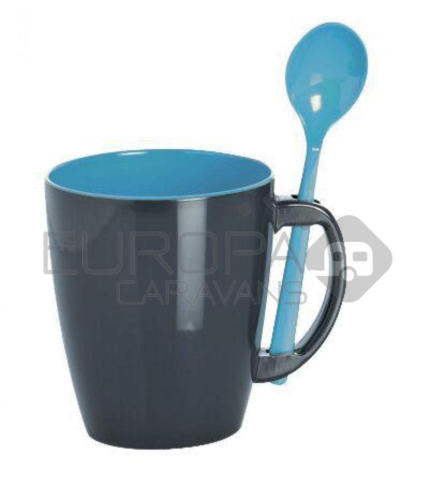 Gimex Grey Line Türkis Beker met lepel 4st