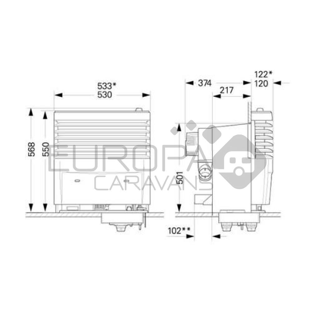 Truma Kachel S5004 1 Ventilator zonder Mantel