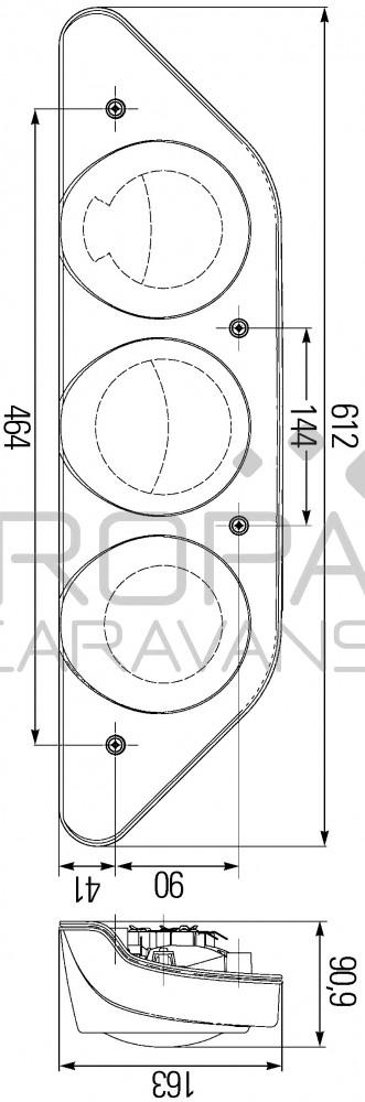 Hella Achterlicht Caraluna Modular Rem/ Knipper/ Mist/ Achteruit/ Zijmarkering Links