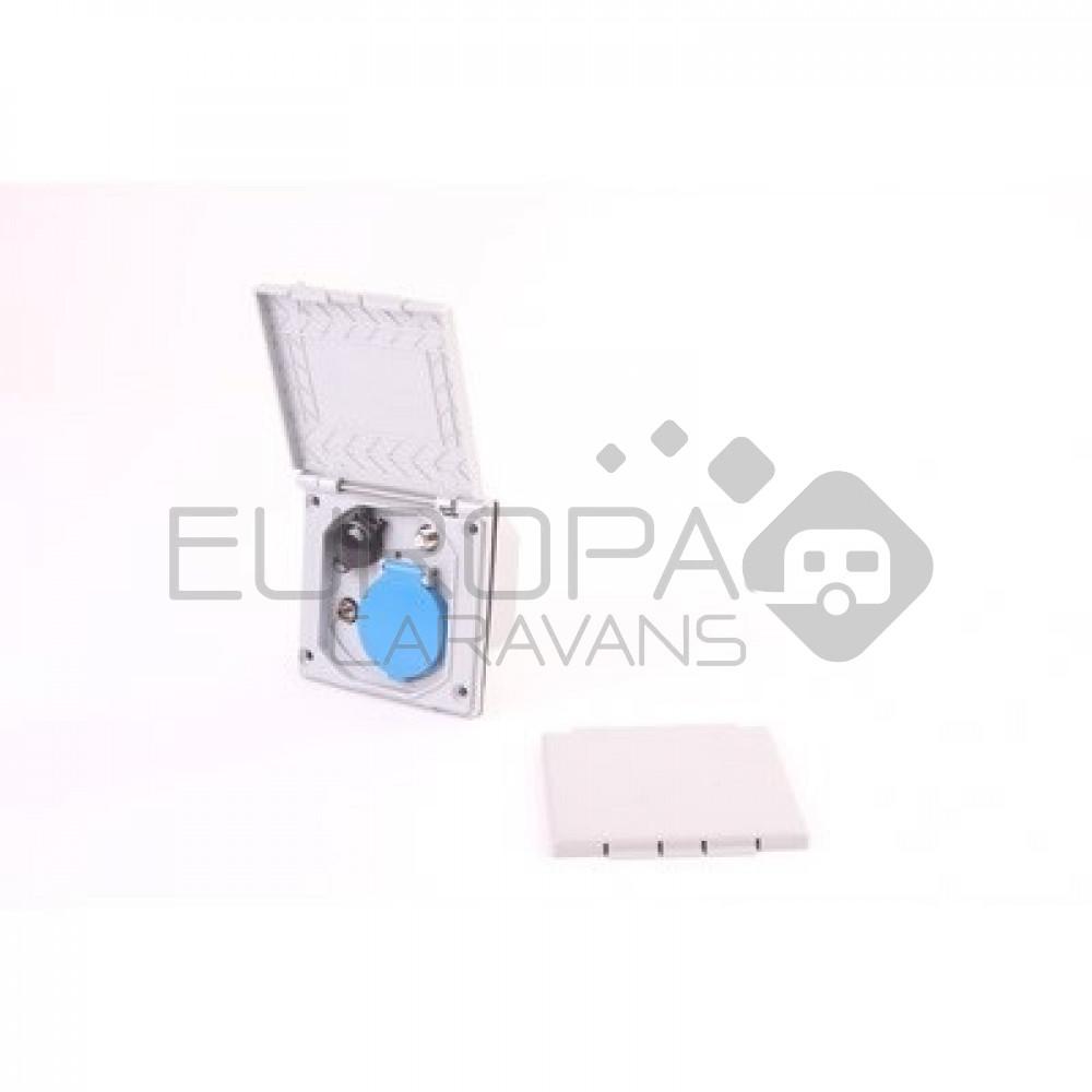 Inbouwstekkerdoos 230V/12V/Ant/Sat Zilvergrijs