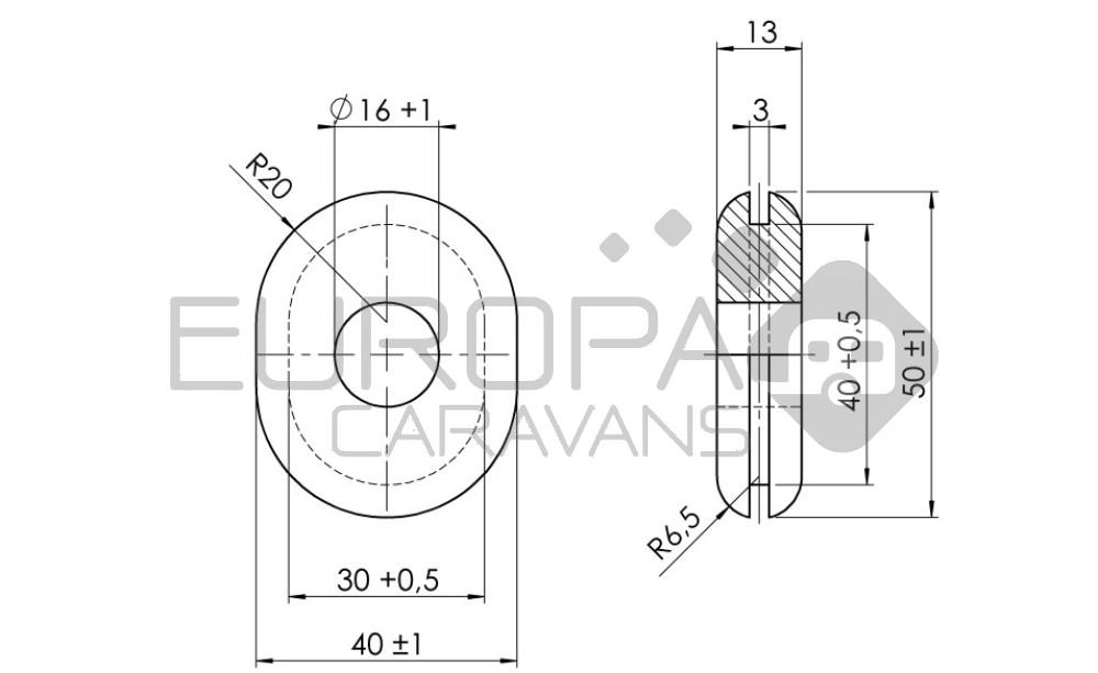 AL-KO Reservewielhouder EH1 Rubber Ovaal >2013