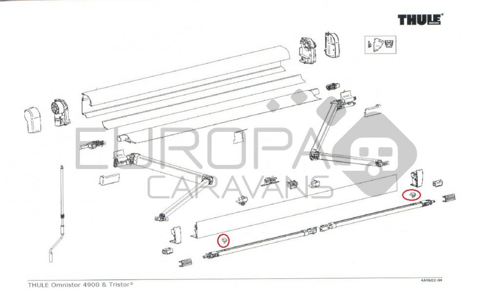 Thule Knob Support Arm Oval 4900 2st.