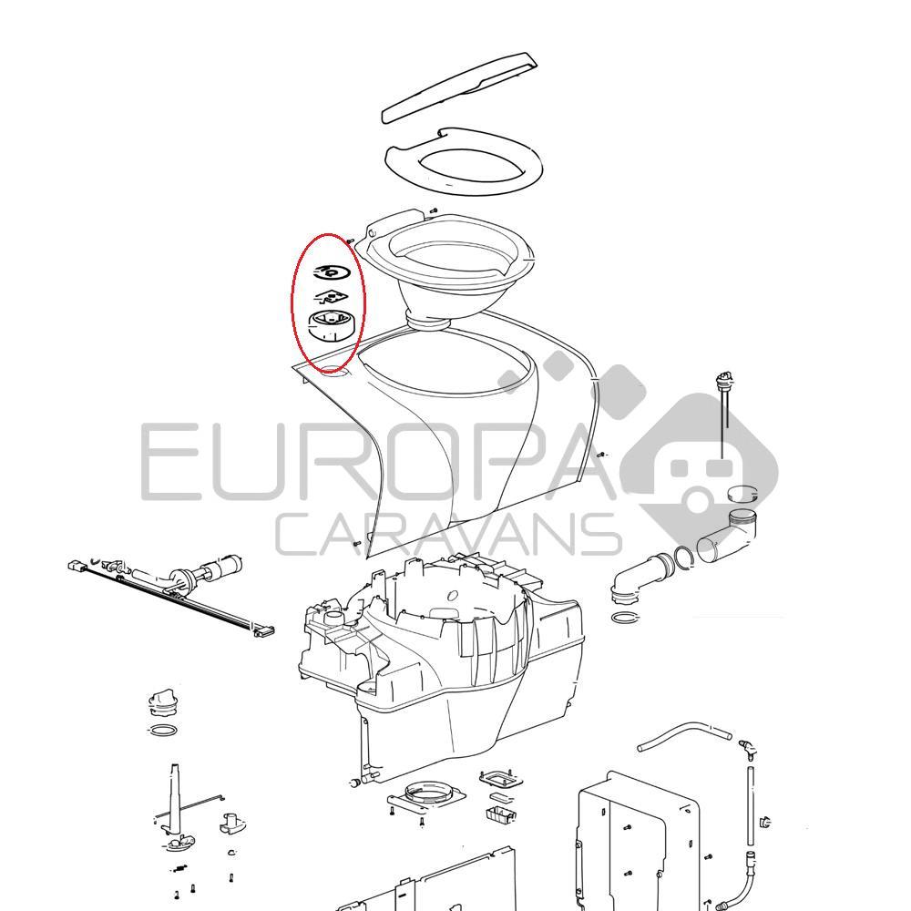 Thetford C500 Controle Knop C versie V2 wit/grijs