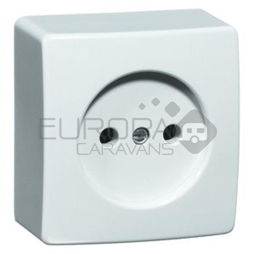 Contactdoos Enkel 230V Opbouw Wit zonder Randaarde