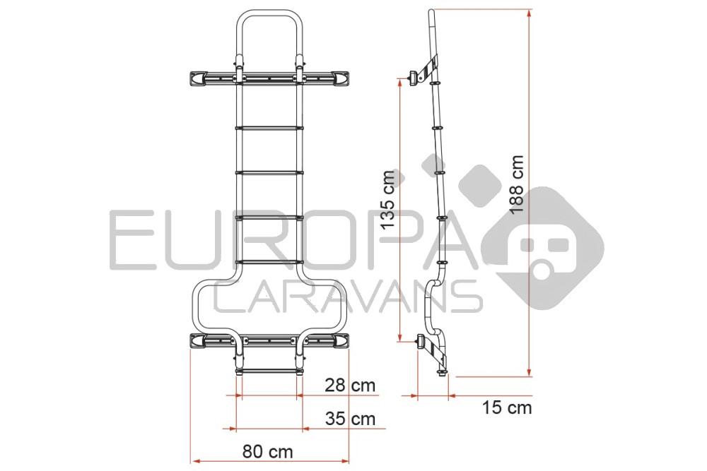 Fiamma Ladder Deluxe DJ Ducato Deep Black