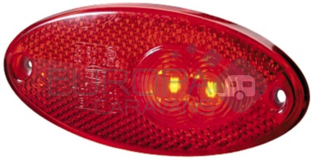 Hella Markering LED met Reflector Ovaal Opbouw Rood