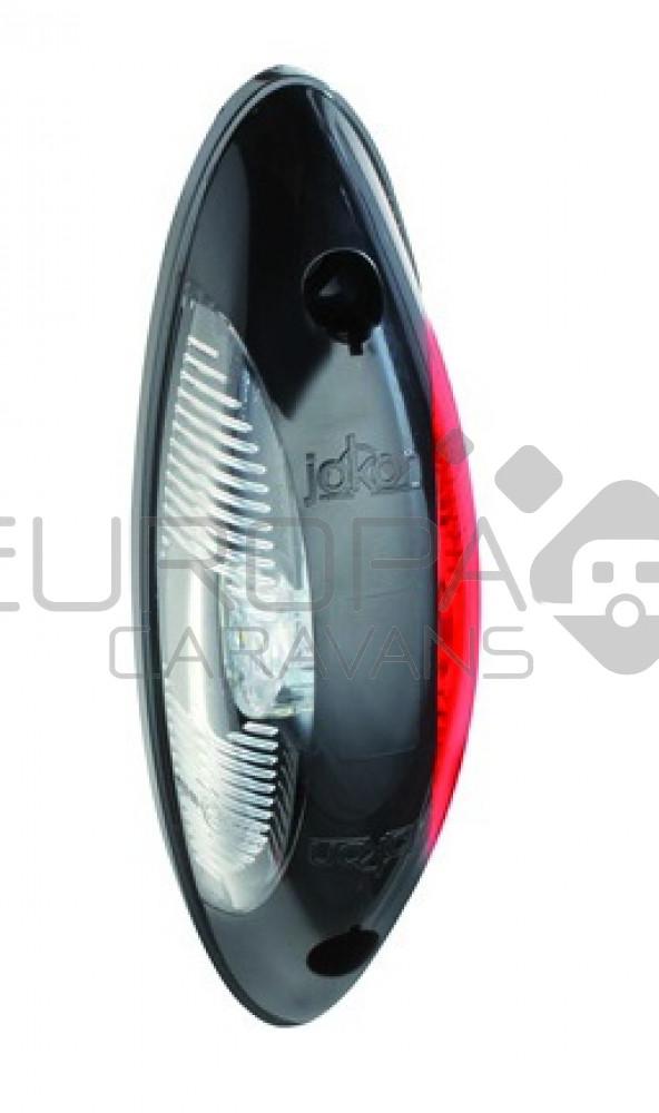 Jokon Markering LED SPL2011 Ovaal Opbouw Rood/Wit Zwart Frame